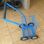 blue shopping cart metal image