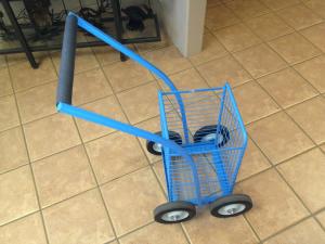 blue shopping cart metal image