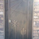 palm tree and cactus screen door image