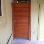brown side gate metal door image