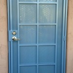 blue checkered design screen door image