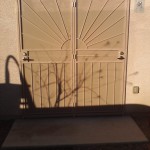 tan sun design double screen door image