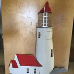 lighthouse painted metal wall decor cutout image